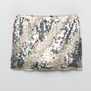 ZARA | Sequined multi-color mini skirt | M
